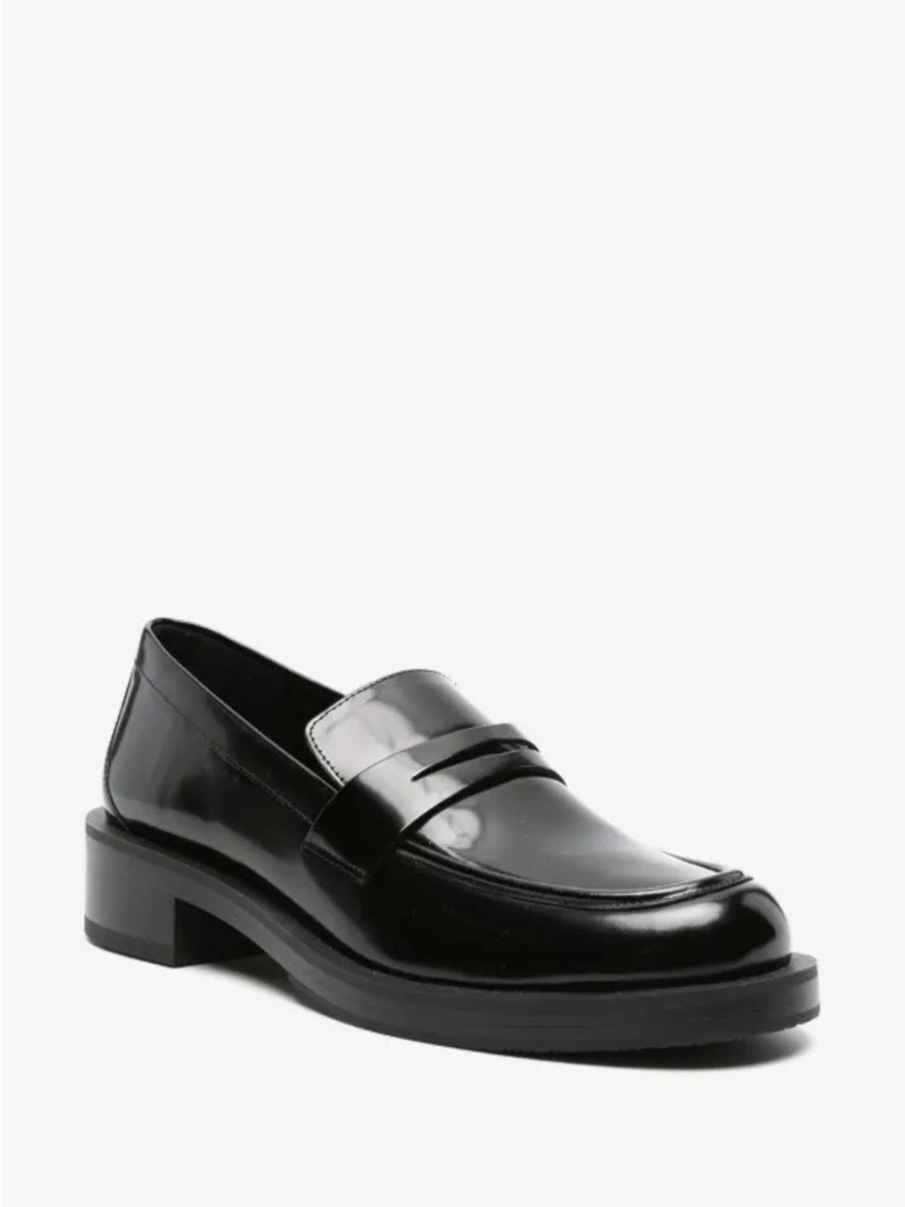 Stuart Weitzman Palmer Bold Leather Loafers Black